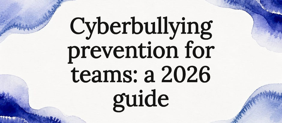 Decorative cyberbullying prevention title card illustration
