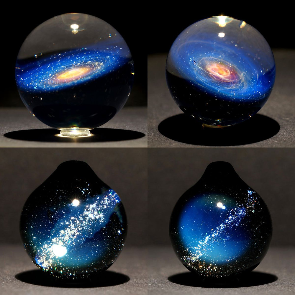 ガラス　小物入れ　サインあり　宇宙　アース　地中海　海底　惑星　地球　神秘 ガラス 小物入れ サインあり 宇宙 アース 地中海 海底 惑星 地球 神秘