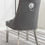 Thumbnail: Nefertari Creme/Black/Grey Velvet Tufted Lion Head Dining Chair with Nailheads