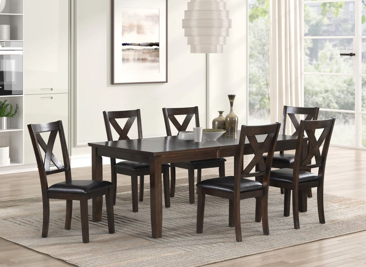 Aries 78" 7 PC Dining Set (Butterfly Leaf)