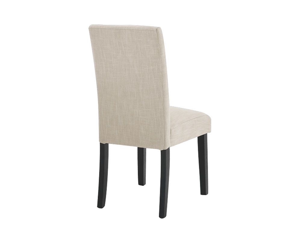 Thumbnail: Eliza Beige Fabric Upholstered Wooden Dining Chairs