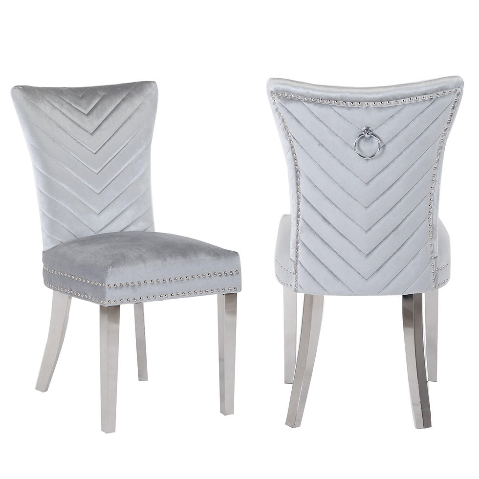 Thumbnail: Shakira Black/Blue/Pink/Grey/Silver Velvet  Ring Dining Chair with Nailheads