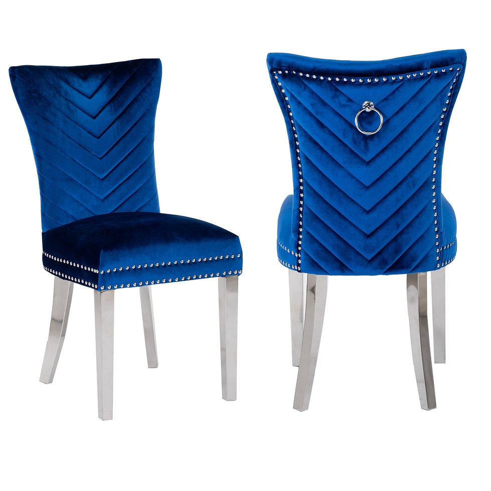 Shakira Black/Blue/Pink/Grey/Silver Velvet Ring Dining Chair with Nailheads