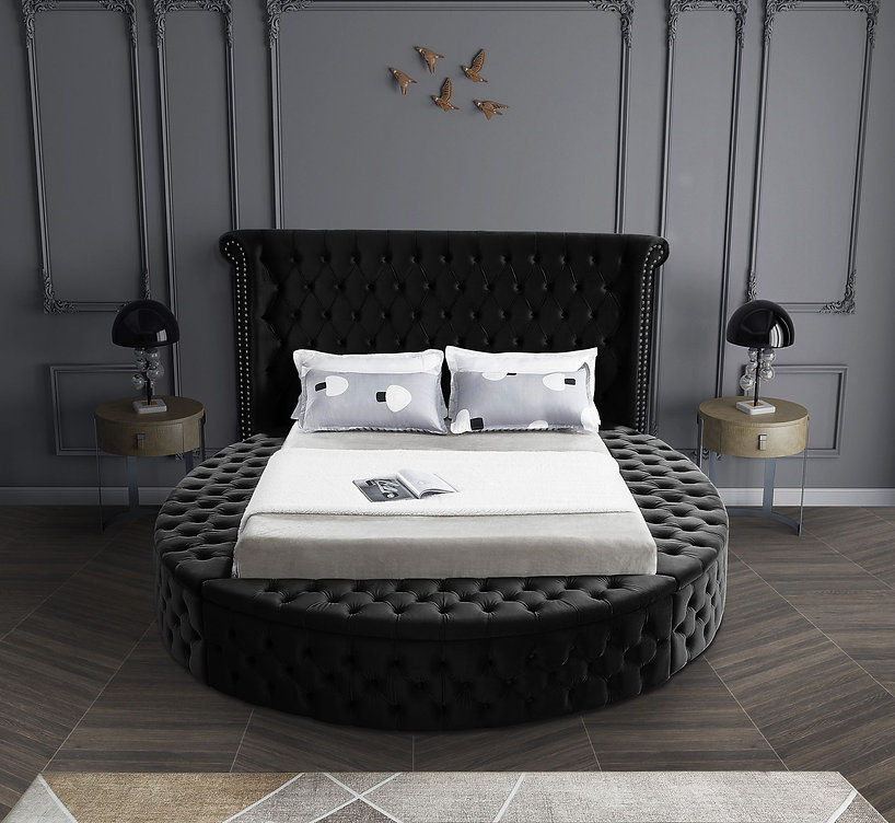 Thumbnail: Argus Deep Button Tufted Velvet Fabric  Storage Bed