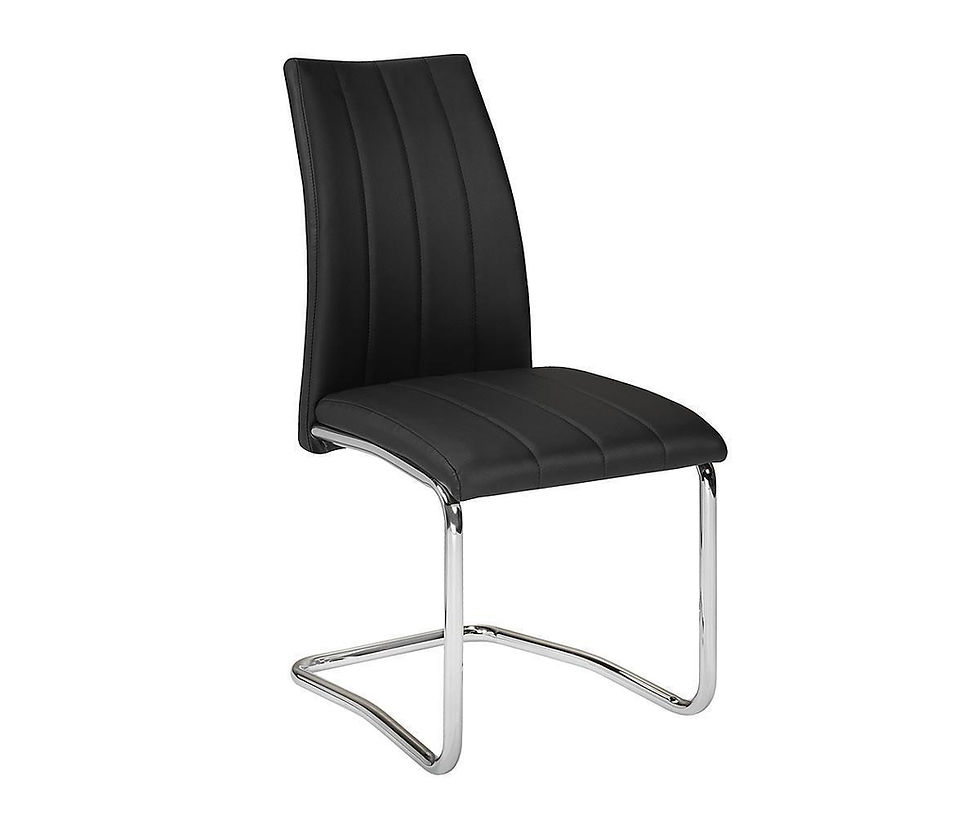 Uni Black/White Faux Leather Upholstered Steel Dining Chairs