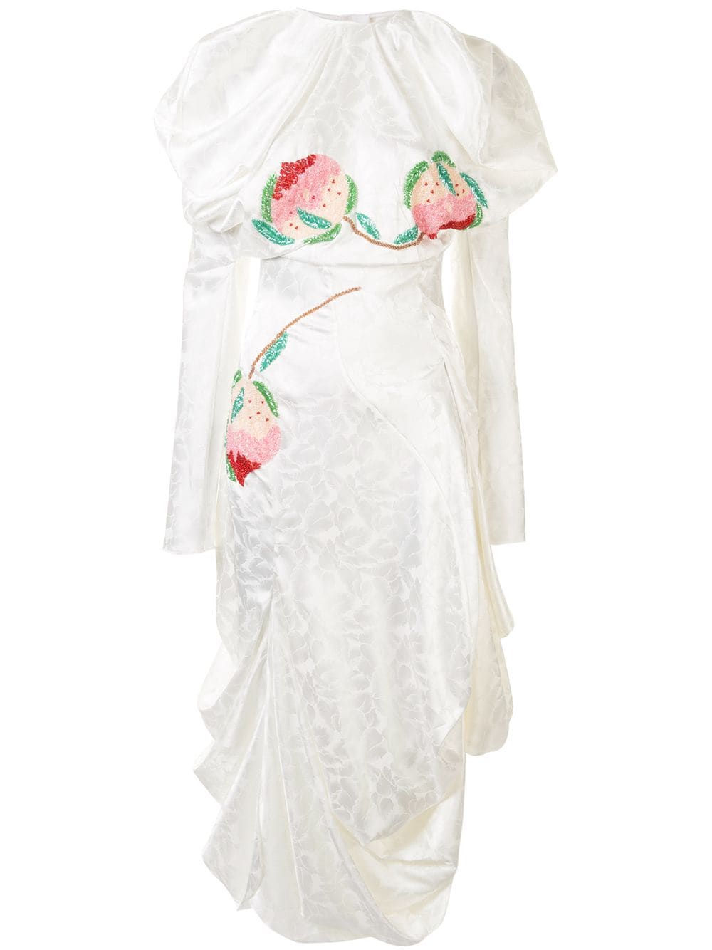 Embellished draped midi dress