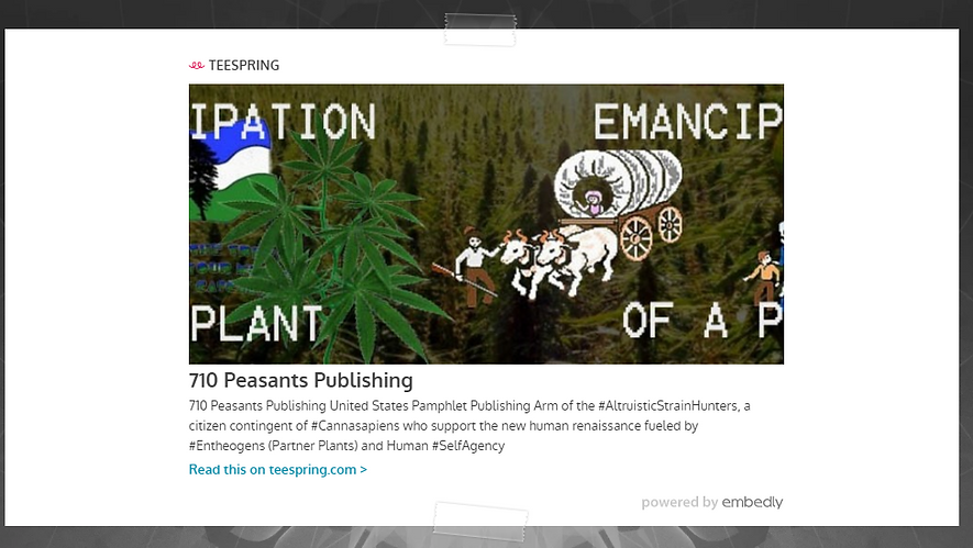 710 PEASANTS PUBLISHING TEESPRING BANNER
