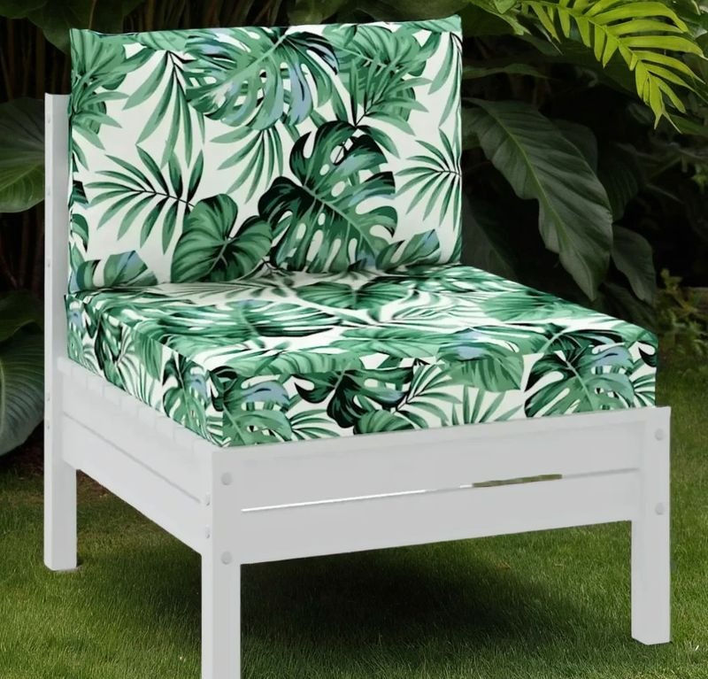 Coussins de palette lot de 2 motif de feuilles tissu