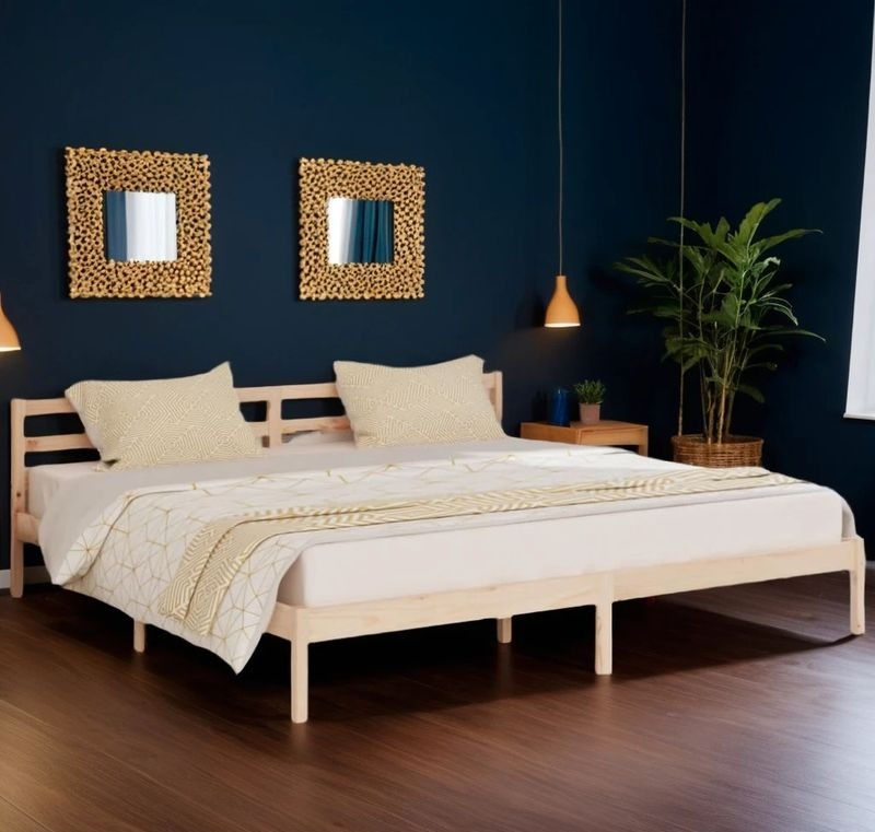 Cadre de lit sans matelas bois massif de pin 200x200 cm