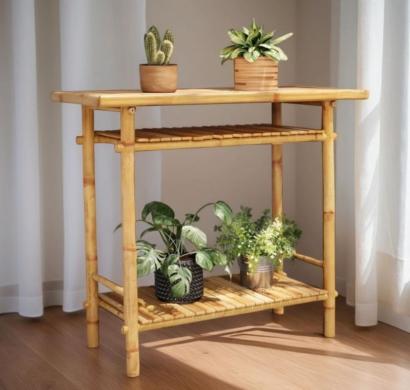 Table console 90x37x75 cm bambou