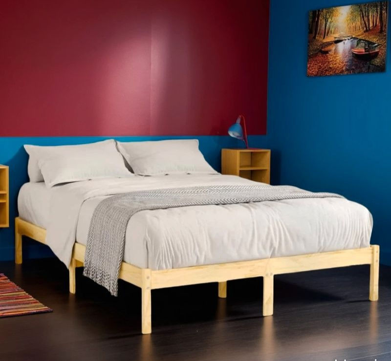 Cadre de lit sans matelas bois massif 120x200 cm