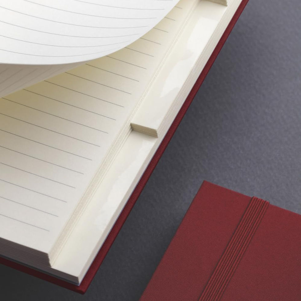 Küçük resim: LATON Kolme (Triple) A5 Boy Kumaş Sert Kapak Defter Bordo