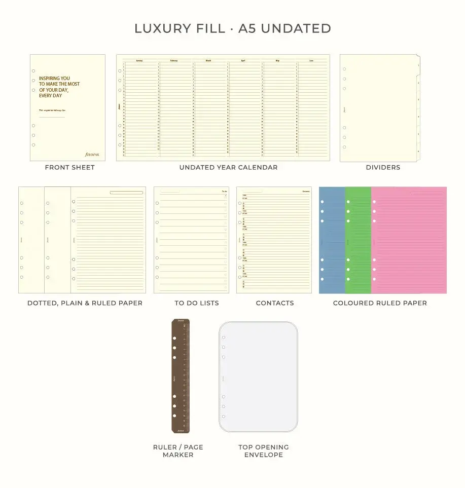 Küçük resim: FİLOFAX Malden A5 Boy Organiser Vetiver