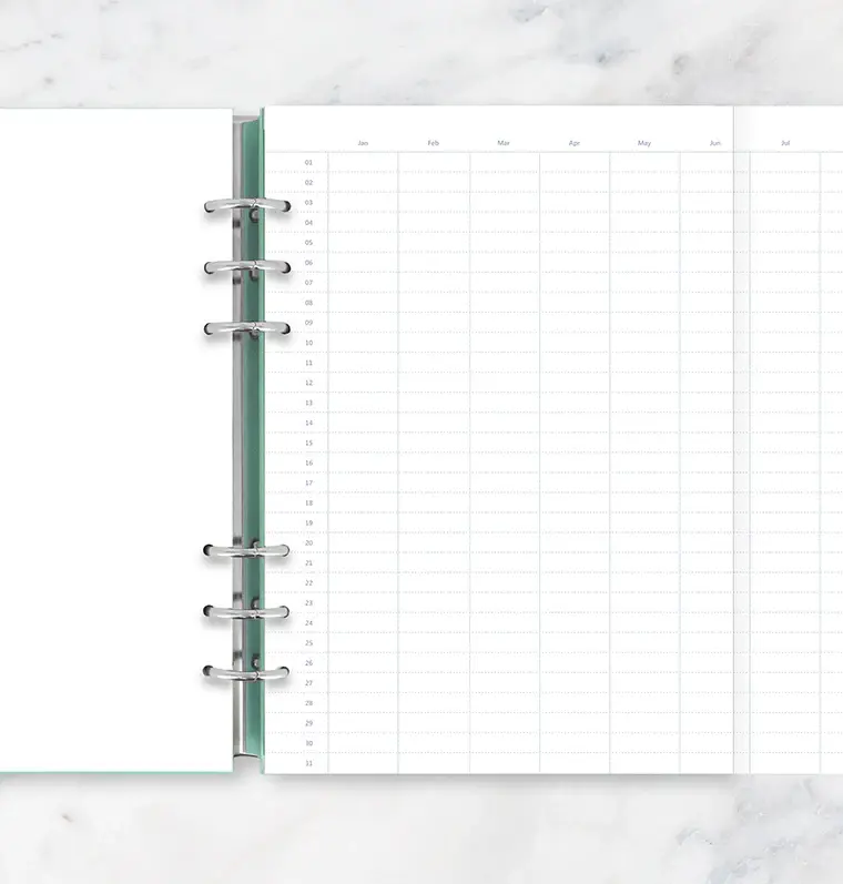 Küçük resim: FİLOFAX A5 Boy Tarihsiz Yıllık Planlayıcı (Undated Year Planner)