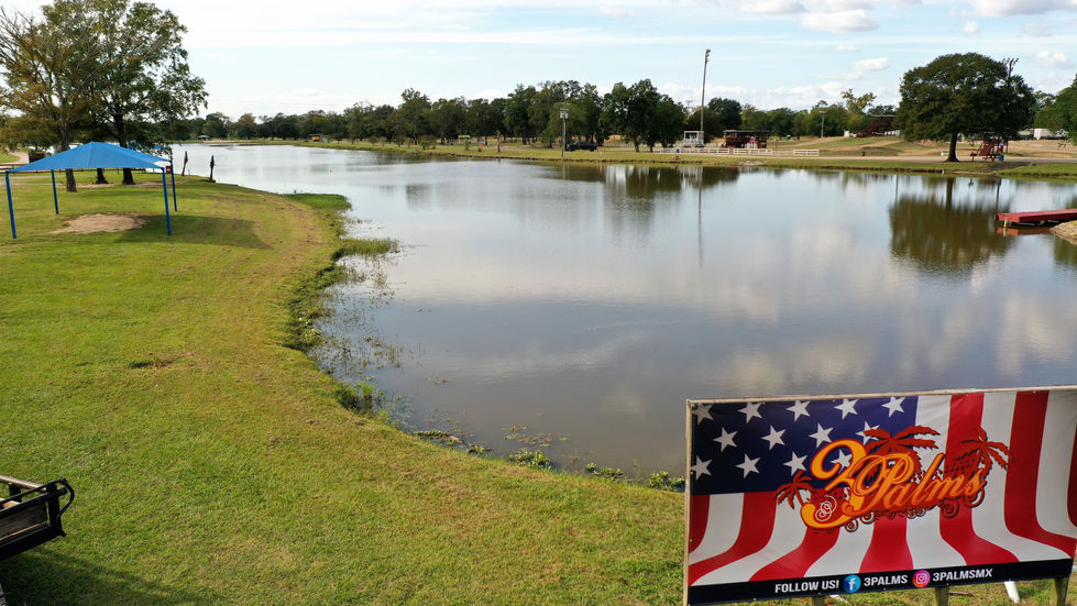 View of Boating Lake from the Main track with covered pavillion