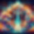 "Vibrant energy healing portal at Not Your Dream, featuring a mystical figure standing before a radiant archway with swirling colors of orange, blue, and purple, symbolizing balanced energy centers and transformation through the Middle Pillar ritual."