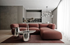 sala con sillon rojo