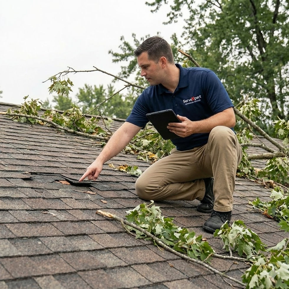 Documentation-based storm damage mitigation services performed by Serve Xpert for defensible project records