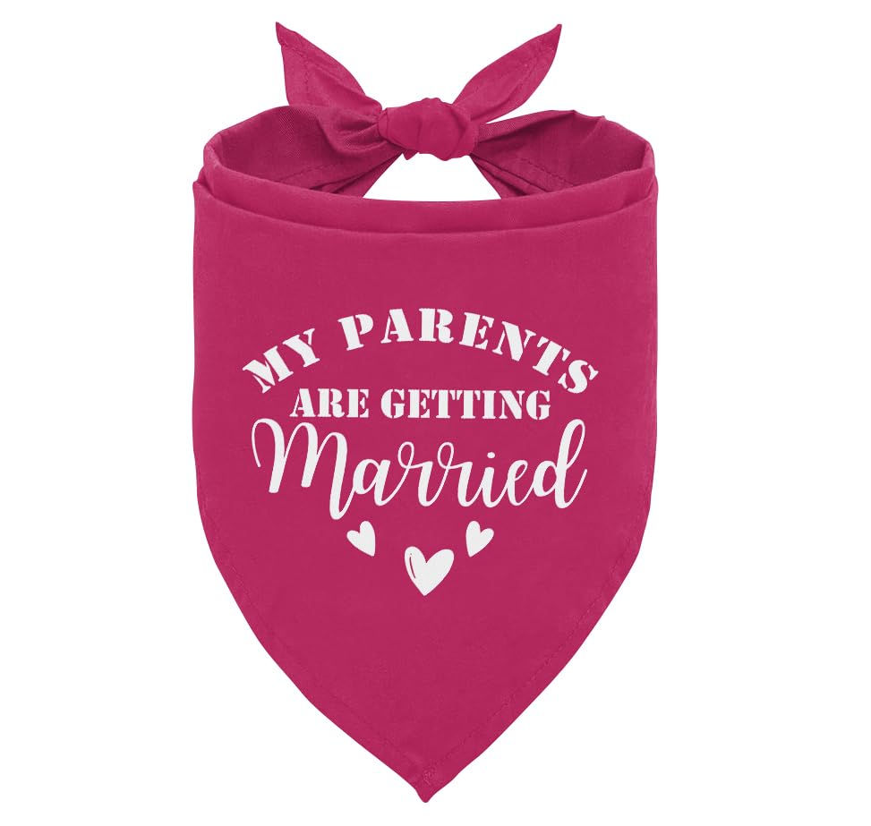 My Parents are Getting Married Dog Bandana Deep Pink Dog Bandana Dog Wedding Ban
