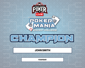 PokerMania LIVE Bracket Challenge Certificate