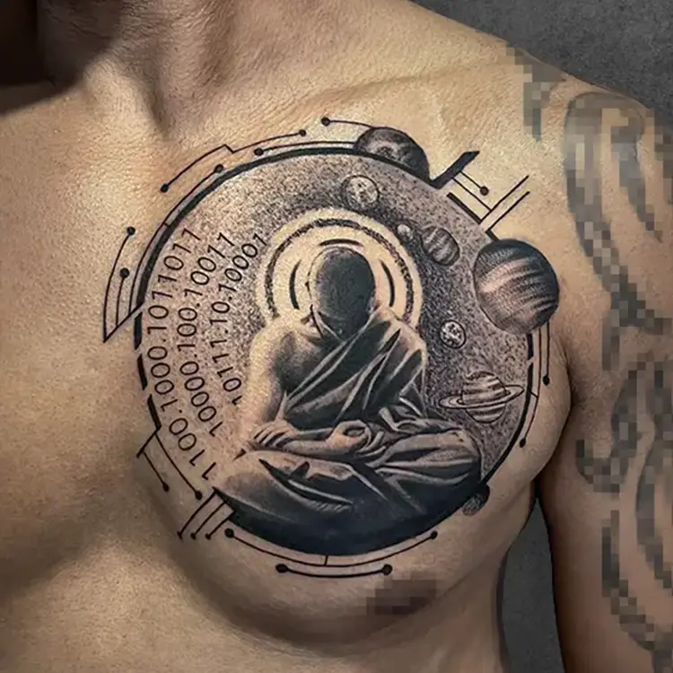 Lifelike realism tattoo of a portrait by Harnam at Aliens Tattoo