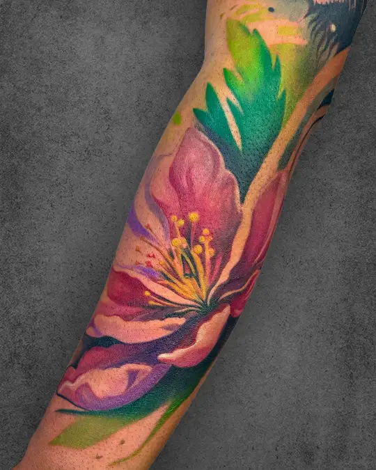 Colorful tattoo design with rich hues and depth by Bhakti Thakkar