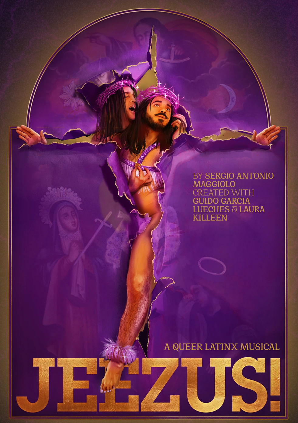 “Performer on stage in JEEZUS! the musical at Edinburgh Fringe 2025”