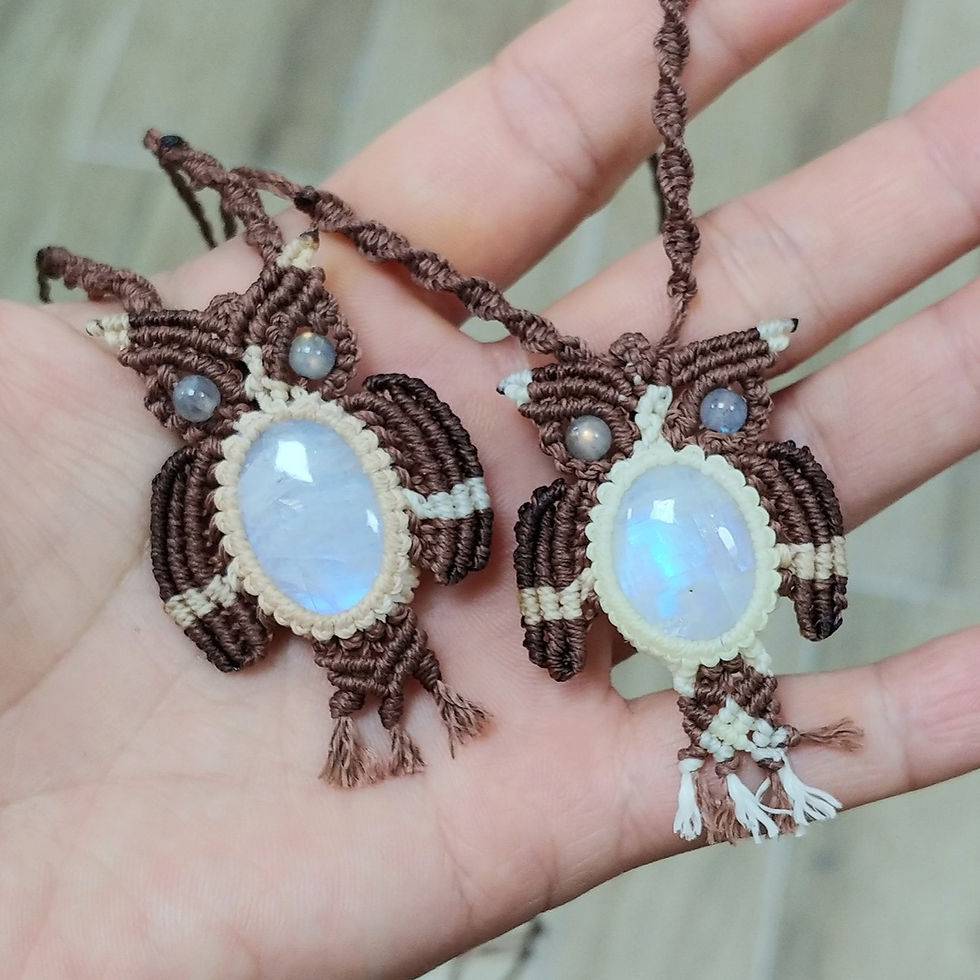 Macrame crystal jewellery