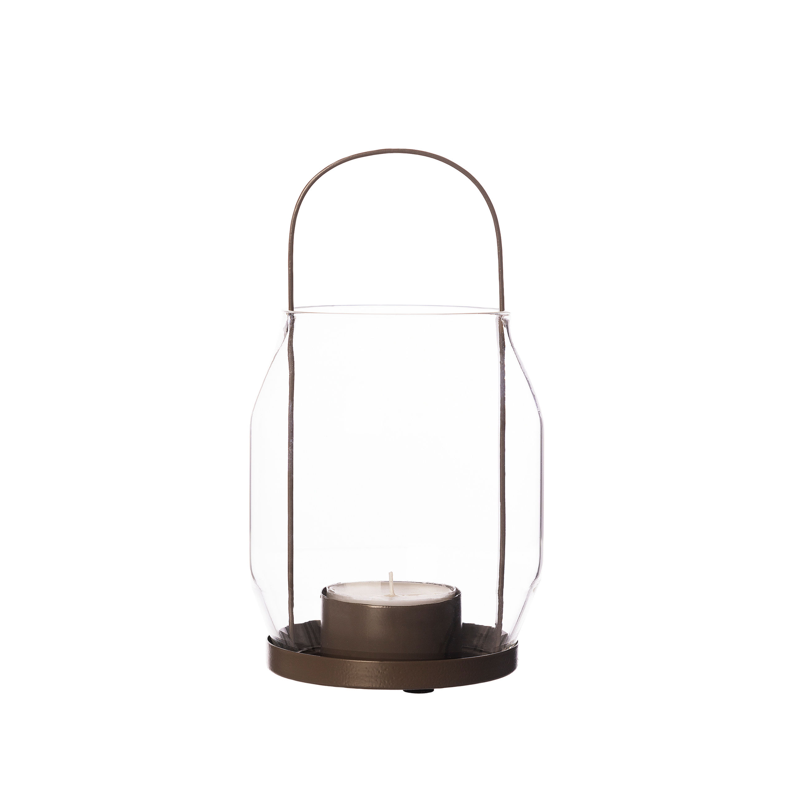 Laterne für grosses Teelicht, Braun