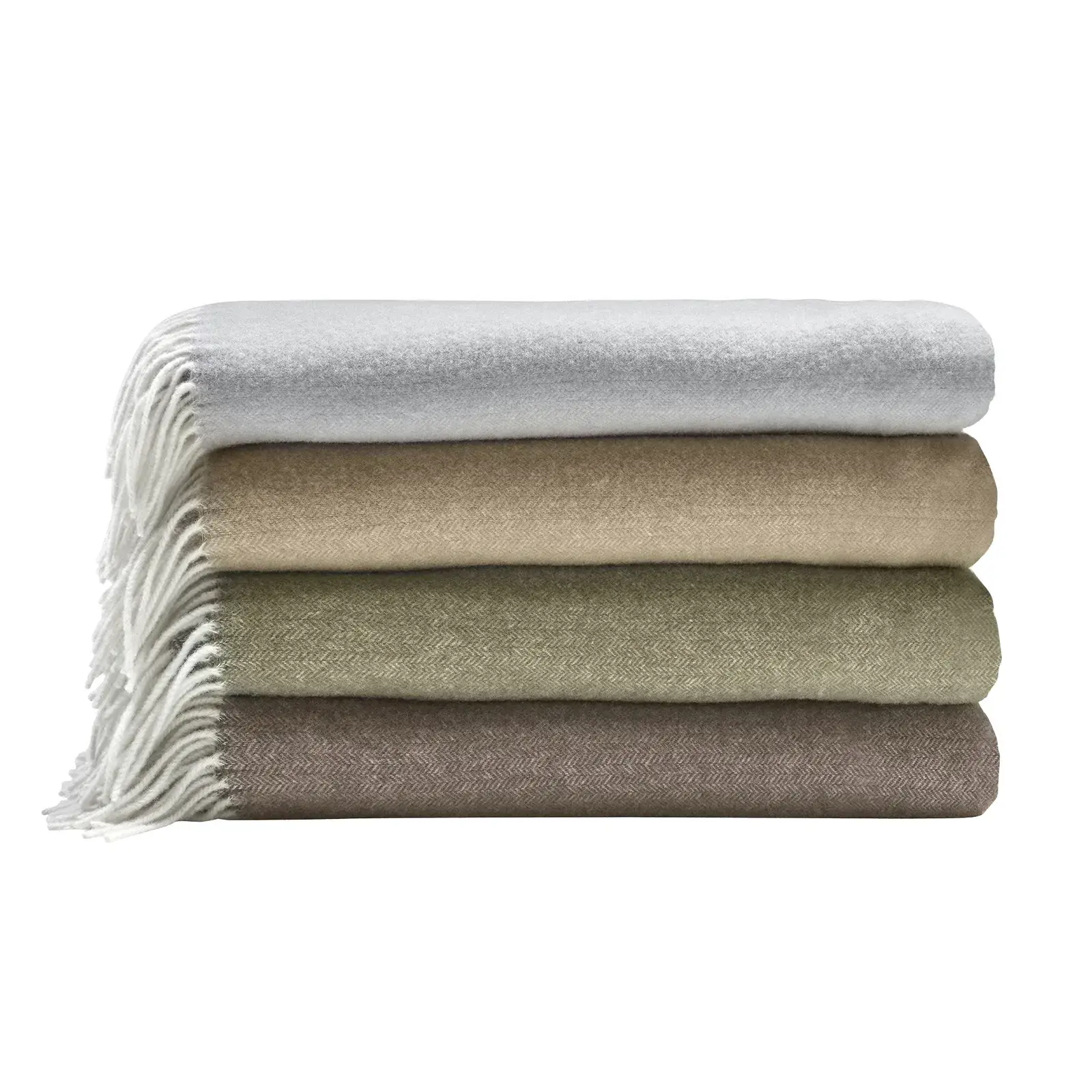 kuschelige Merinodecke in Olive