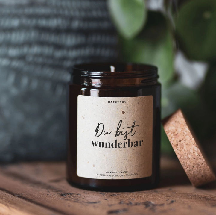 Sojaduftkerze "du bist wunderbar"