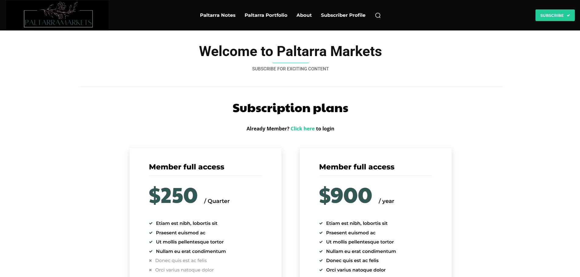 Paltarra Markets