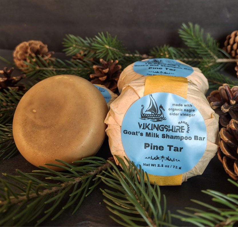 "Pine Tar" Shampoo Bar with Goat's Milk and Apple Cider Vinegar