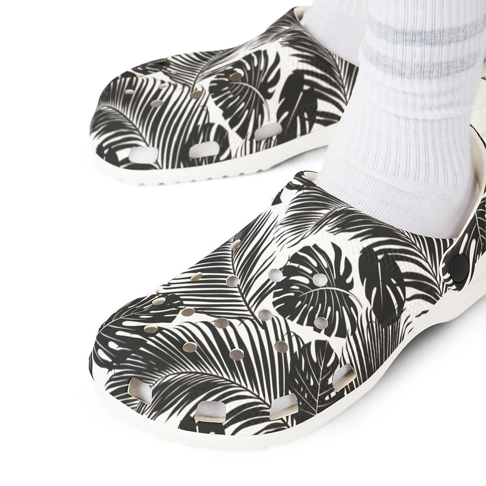 Thumbnail: KLÅOG - EVA Foam Rubber Shoes (CLOG), Custom White & Black Summer Vibe