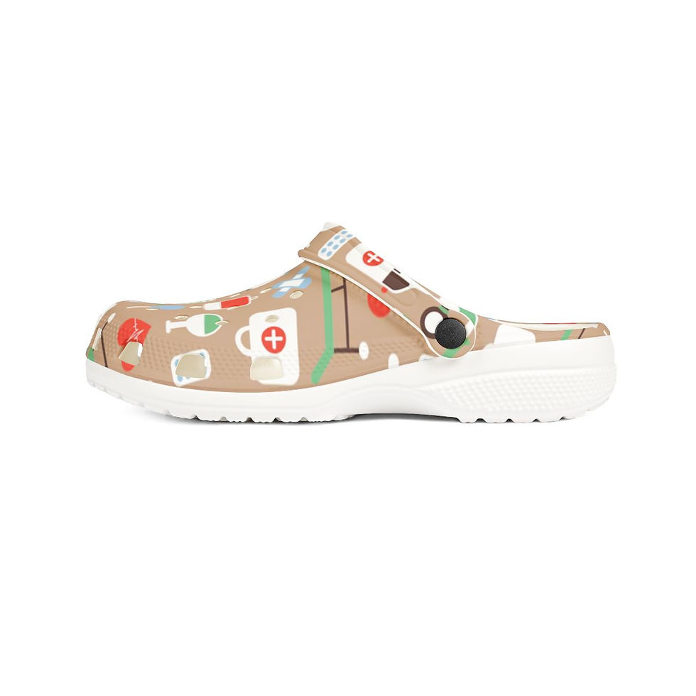 Thumbnail: KLÅOG - EVA Foam Rubber Shoes (CLOG), Custom Light Brown Medical Design