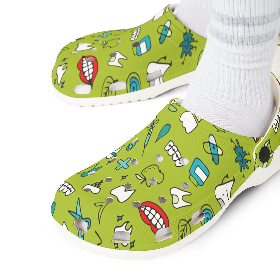 Thumbnail: KLÅOG - EVA Foam Rubber Shoes (CLOG), Custom Green Dental Design 