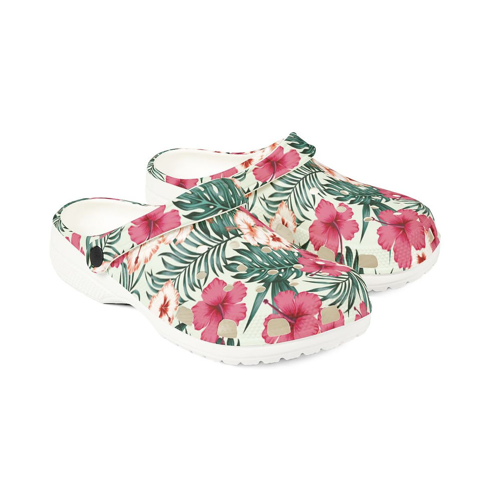 Thumbnail: KLÅOG - EVA Foam Rubber Shoes (CLOG), Custom Green & Pink Summer Vibe