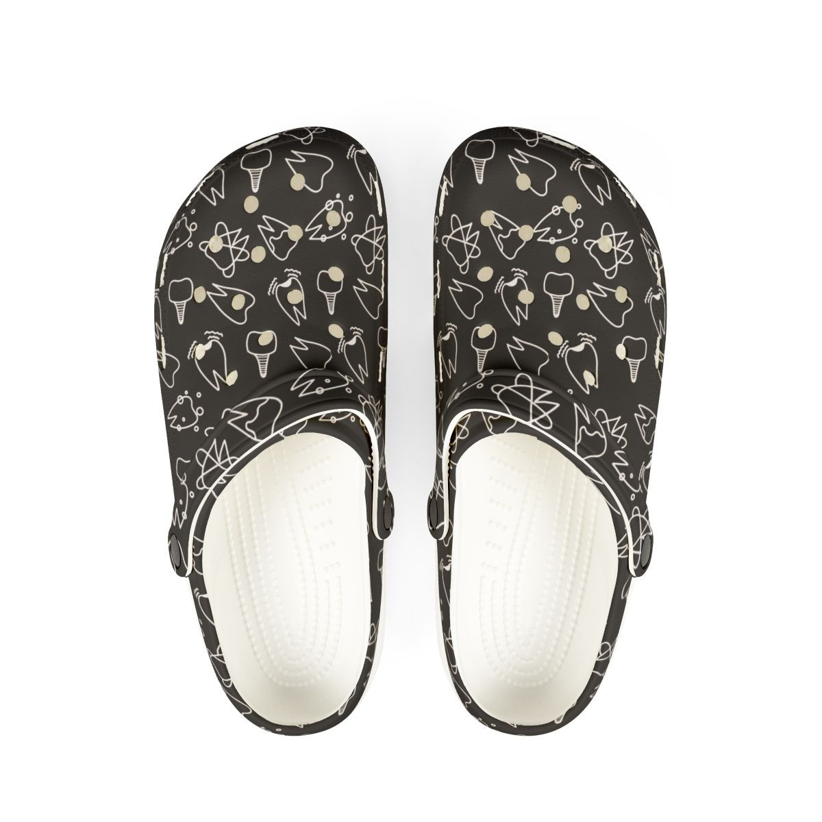 KLÅOG - EVA Foam Rubber Shoes (CLOG), Custom Black & White Dental Design