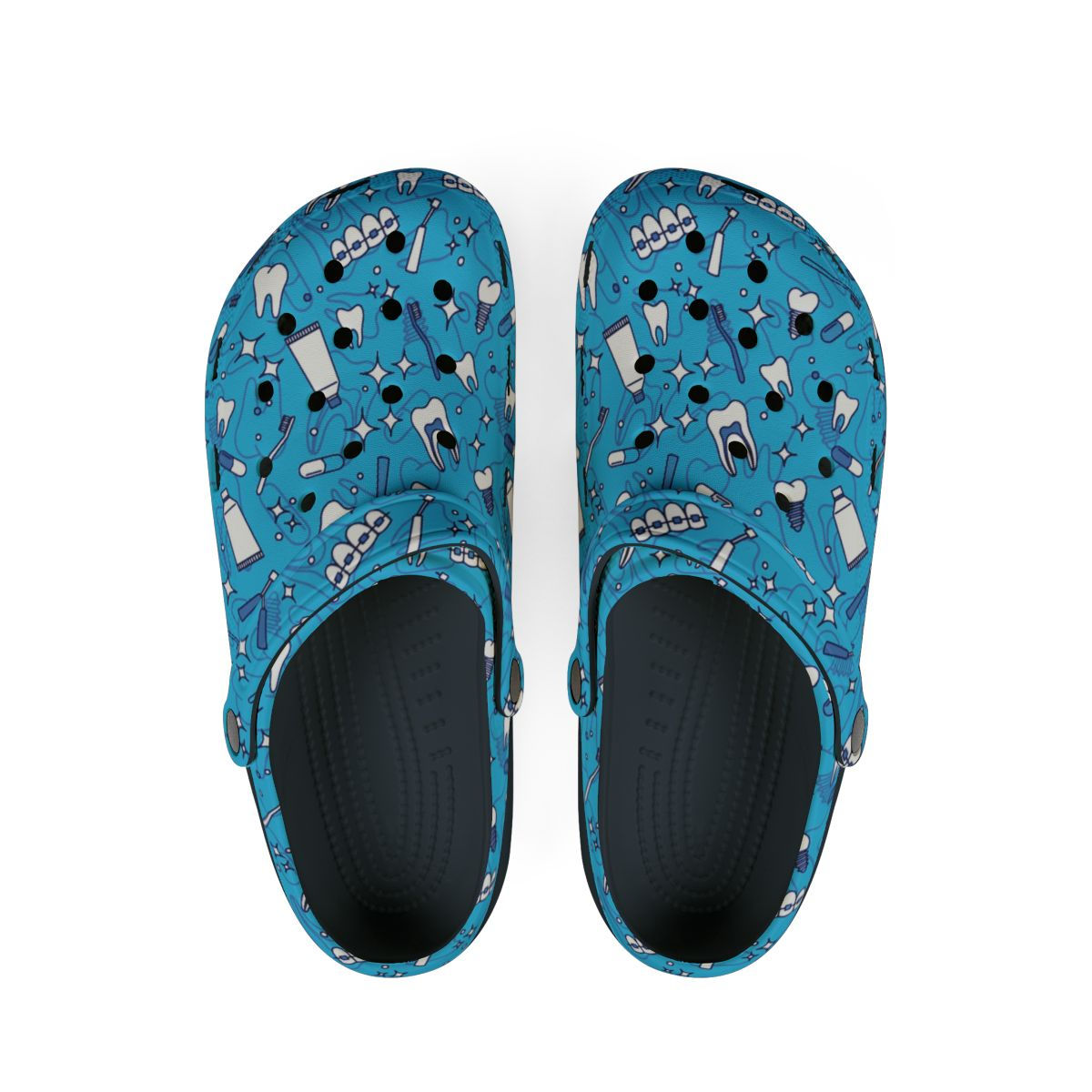 KLÅOG - EVA Foam Rubber Shoes (CLOG), Custom Blue & White Dental Design