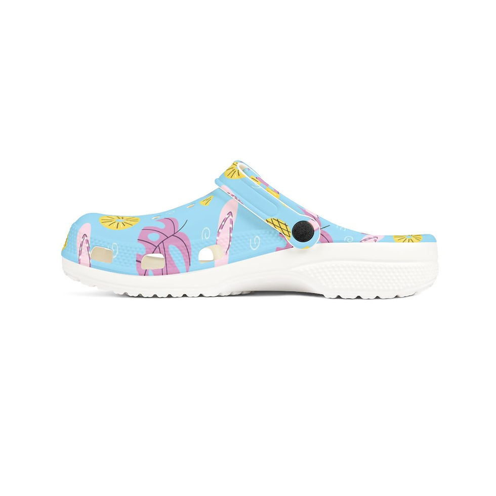 Thumbnail: KLÅOG - EVA Foam Rubber Shoes (CLOG), Custom Tropical Pineapple Summer Vibe
