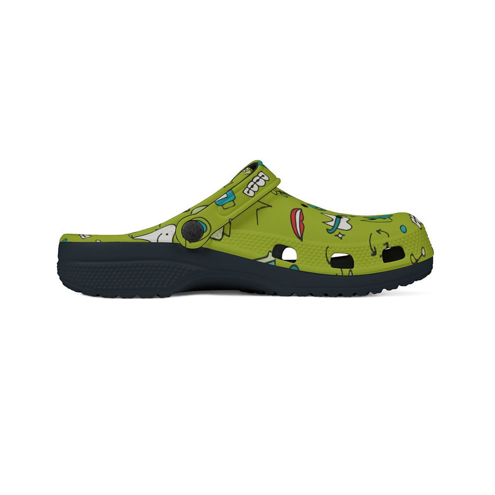 Thumbnail: KLÅOG - EVA Foam Rubber Shoes (CLOG), Custom Green Dental Design 