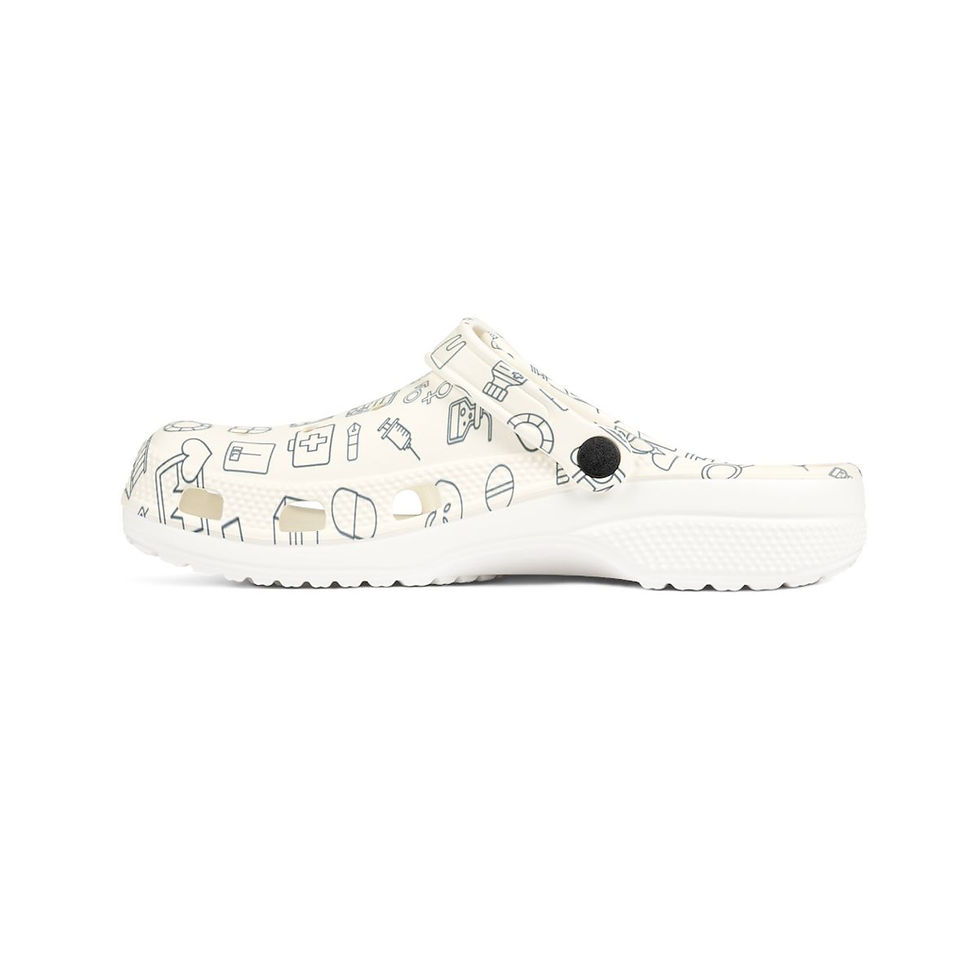 Thumbnail: KLÅOG - EVA Foam Rubber Shoes (CLOG), Custom Off White & Black Medical Design 
