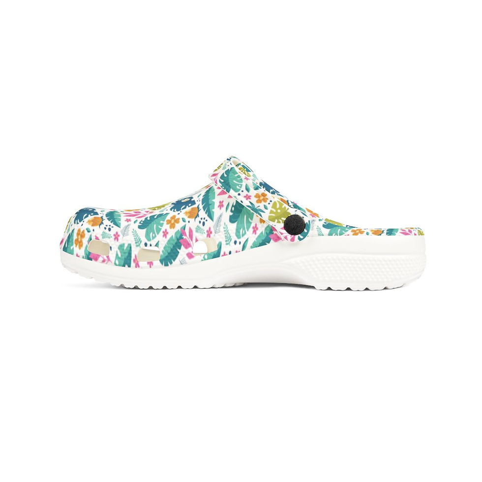 Thumbnail: KLÅOG - EVA Foam Rubber Shoes (CLOG), Custom Tropical Flower Summer Vibe