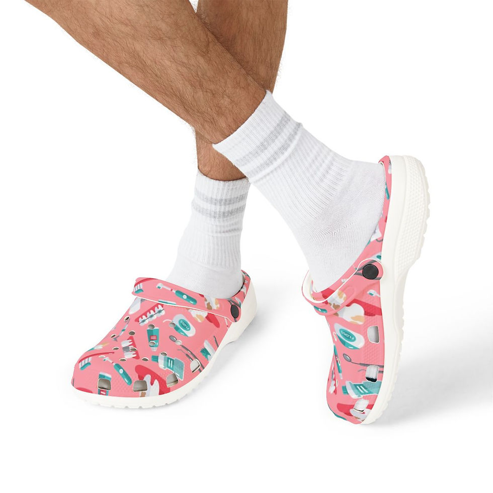 Thumbnail: KLÅOG - EVA Foam Rubber Shoes (CLOG),  Custom Pink Dental Design 