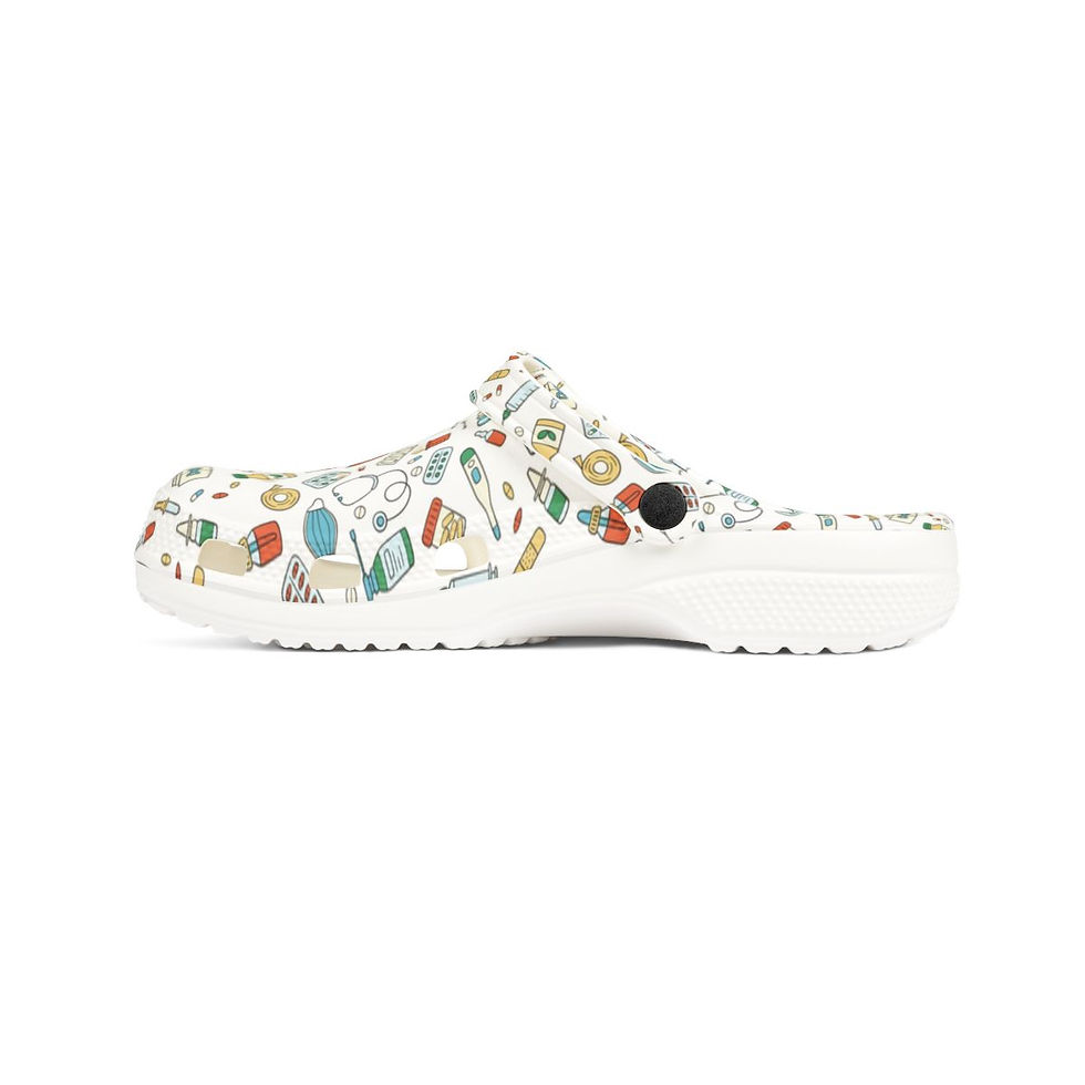 Thumbnail: KLÅOG - EVA Foam Rubber Shoes (CLOG), Custom Orange, Blue, Beige Medical Design
