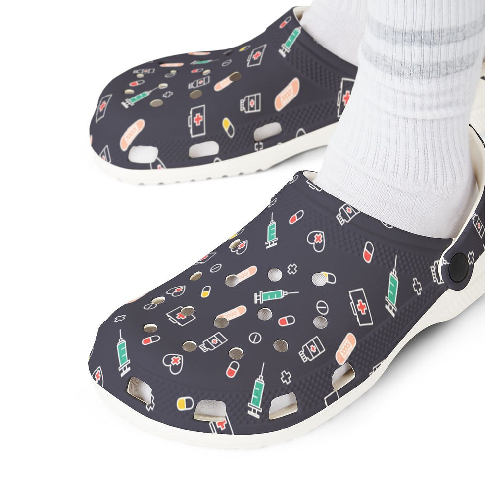 Thumbnail: KLÅOG - EVA Foam Rubber Shoes (CLOG), Custom Dark Blue Medical Design