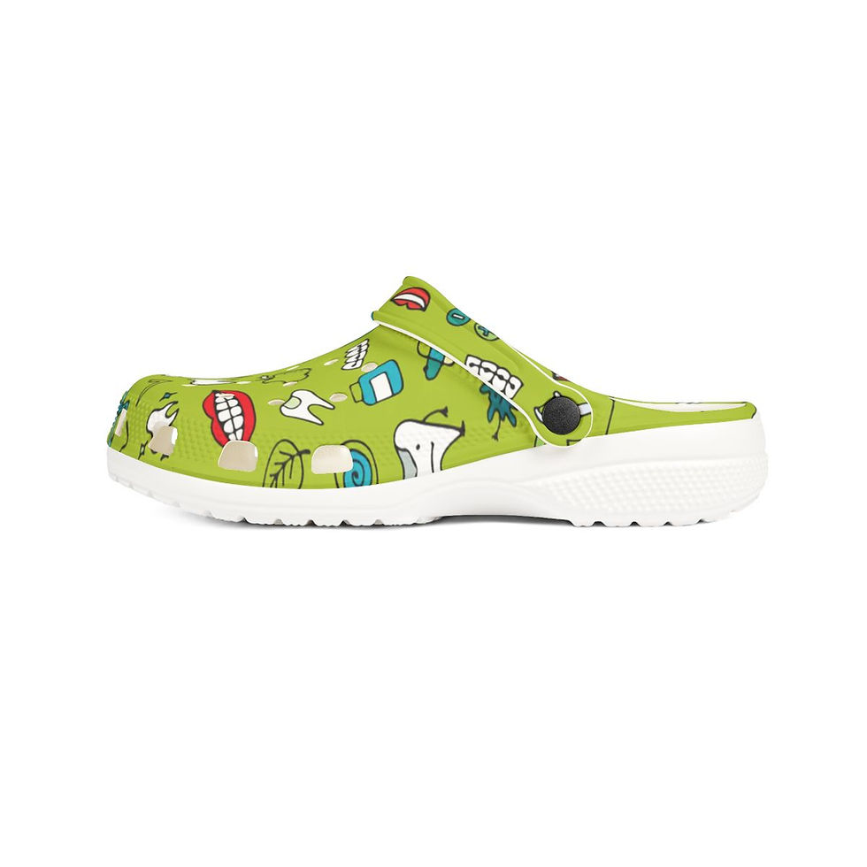 Thumbnail: KLÅOG - EVA Foam Rubber Shoes (CLOG), Custom Green Dental Design 