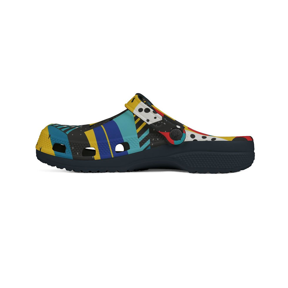 Thumbnail: KLÅOG - EVA Foam Rubber Shoes (CLOG), Custom Black & Yellow Retro