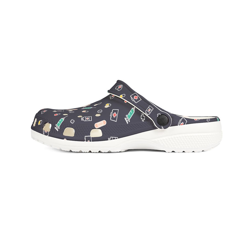 Thumbnail: KLÅOG - EVA Foam Rubber Shoes (CLOG), Custom Dark Blue Medical Design