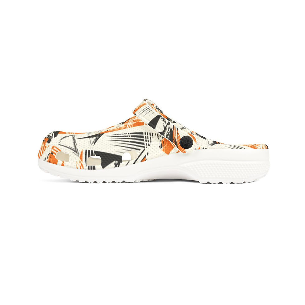 Thumbnail: KLÅOG - EVA Foam Rubber Shoes (CLOG), Custom Orange & Black Retro 